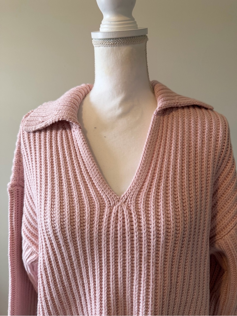 OGD One Grey day collared Brooklyn knit polo sweater oversized size medium NWT - Picture 9 of 13